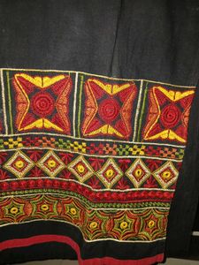 Black Kurta with Embroidered Sleeves