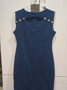 Chic Blue Cut-Out Dress