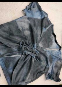 Tie-Dye Ribbed Cinched Top