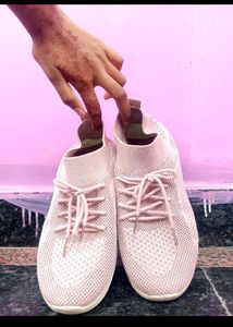 Dusty Rose Knit Sneakers