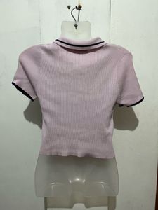 Cute Pastel Pink Polo Top