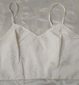 White  Crop Top
