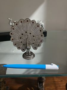 Decorative Silver Peacock Showpiece