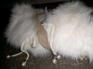 White Furry Vest with Bow Details
