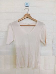 Light Pink V-Neck T-Shirt