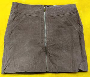 Suede A-Line Mini Skirt