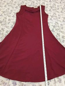 Maroon midi dress