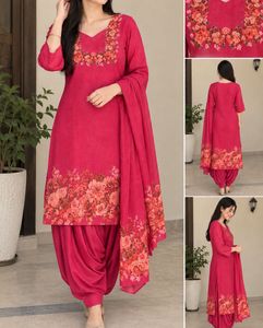 Pink Floral Kurta Set