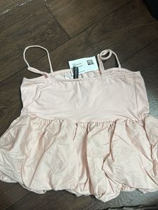 Cute Pink Bubble Hem Top