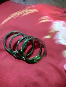 Green Stone Bangles
