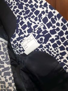 Patterned Cropped Sleeve Casual Blazer