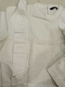 White Ruffled Blouse