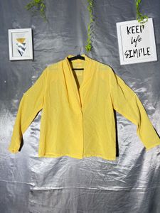 Chic Yellow Long Sleeve Blouse