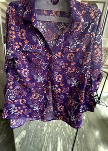 purple full sleeves shirt