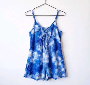 Tie-Dye Lace-Up Romper