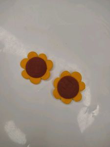 Cute Sunflower Applique clay Patches
