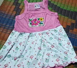 Girls Frock And Shorts Set -5 Pcs Pack