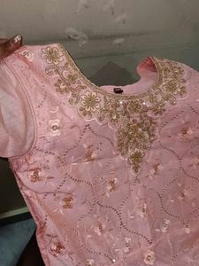 Beautiful Peach Embellished Gown