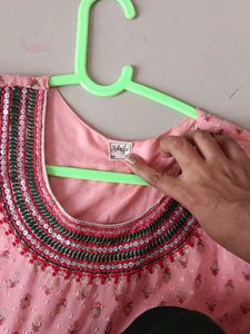 Pretty Pink Tiered Ethnic Gown