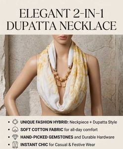 Elegant 2-in-1 Dupatta Necklace