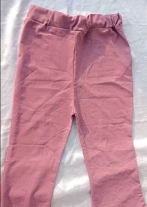 Dusty Rose Flare Pants with Gold Chain Detail