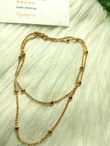 Gold Beads Chain  (Pack Of 2)
