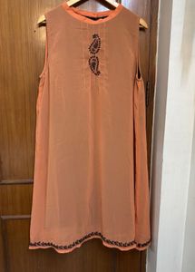 Orange Sheer Dress