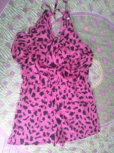 Pink Leopard Print Romper