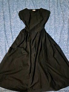 Classic Black Short Sleeve A-Line Dress