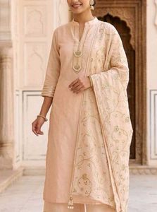 Peach Kurta Set with Dupatta