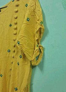 Vibrant Yellow Kurti Dress