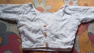 Elegant White hakoba Blouse