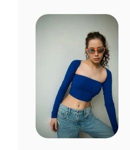 Blue Crop Top