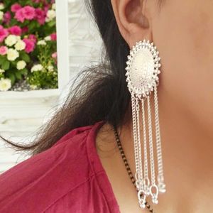 Silver Boho Dangle Earrings