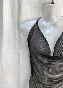 Sheer Black Halter Neck top