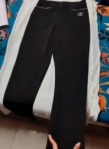 Black Leggings with Rhinestone Detail