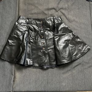 Korean Style Faux Leather Skirt