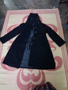 Stylish Black Hooded Coat