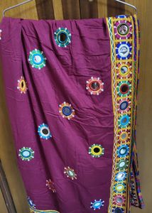 Maroon Mirror Work Duppata