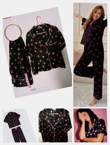 Cute Heart Print Pajama Set