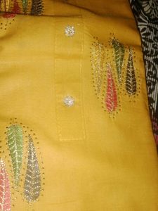 Elegant Kurta Set - Yellow &amp; Grey✨❤️