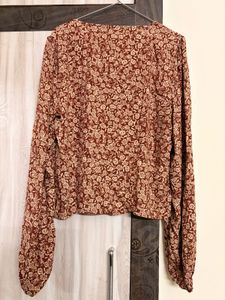 Chic Floral Print Long Sleeve Top