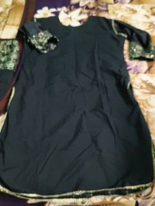 Embellished Black Kurta Set