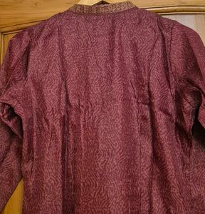 set of 3 Elegant Pink Kurta with Gold Embroidery