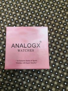 Analogx Rose Gold Watch with Rhinestone Bezel