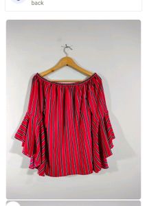 Valentine's Red ♥️ Bardot Striped Top New