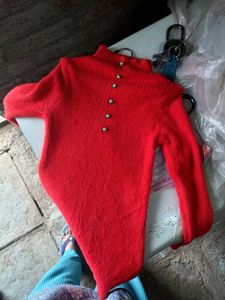 ✨Brand New !! Cozy Red Fuzzy Sweater