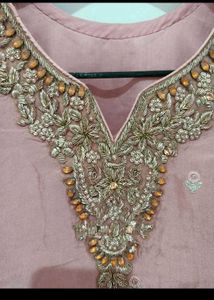 Dusty Rose Embroidered Lehenga Choli Set