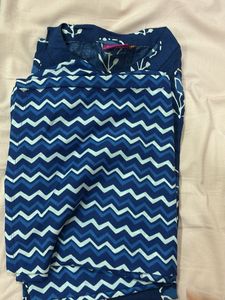 Stylish Blue Floral Print Kurta