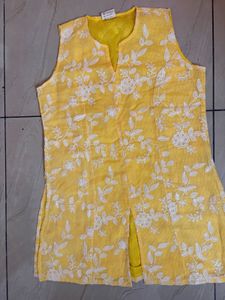 Vibrant Yellow Embroidered Kurta